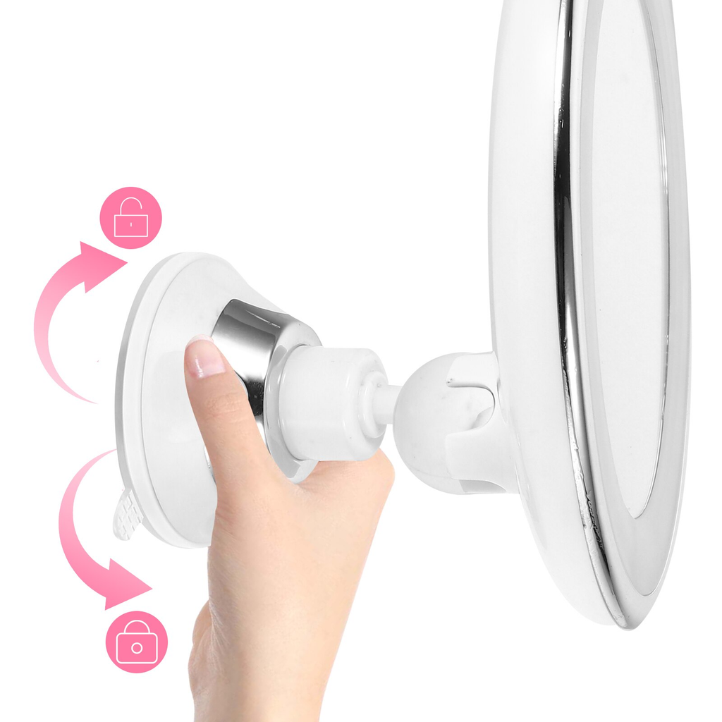 BeautyBeam | 10x vergrotende LED-make-upspiegel – 14 LED-lampjes, 360° draaibaar, zuignap