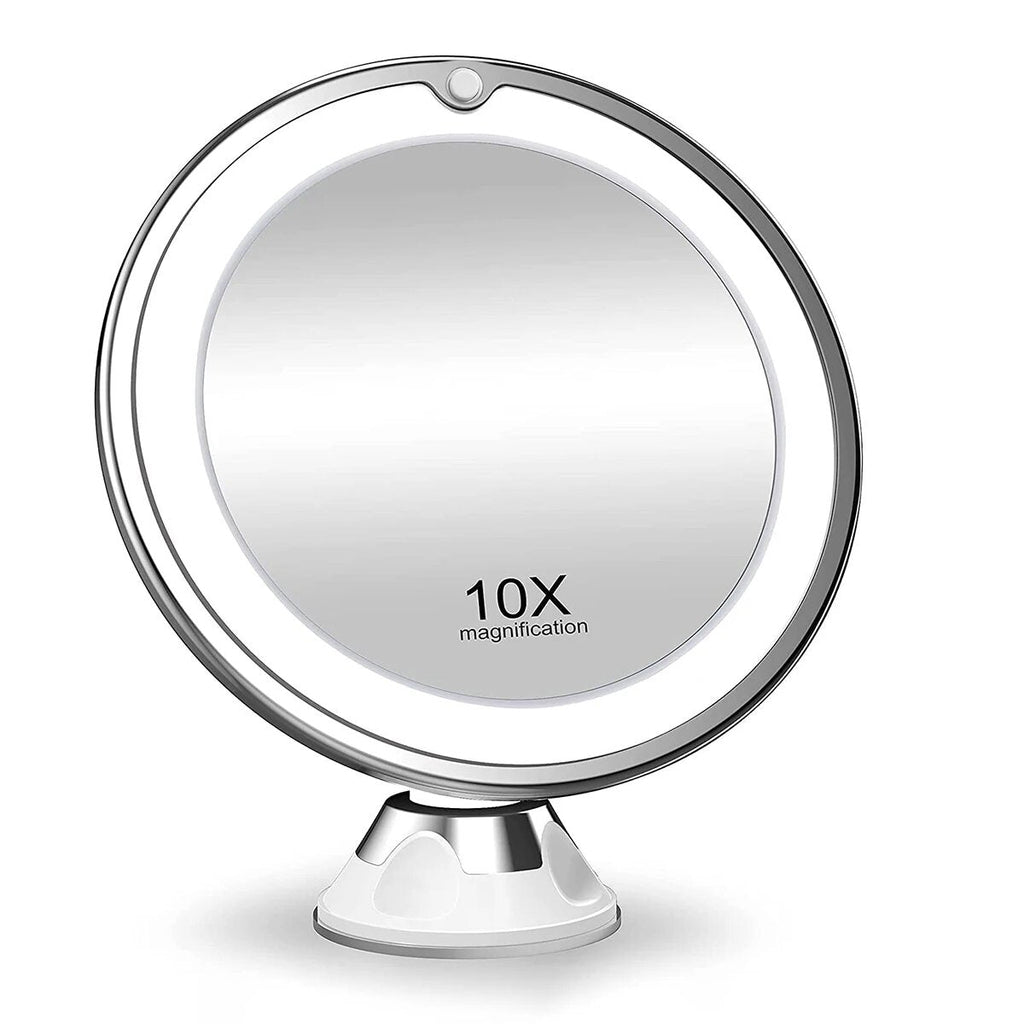 BeautyBeam | 10x vergrotende LED-make-upspiegel – 14 LED-lampjes, 360° draaibaar, zuignap