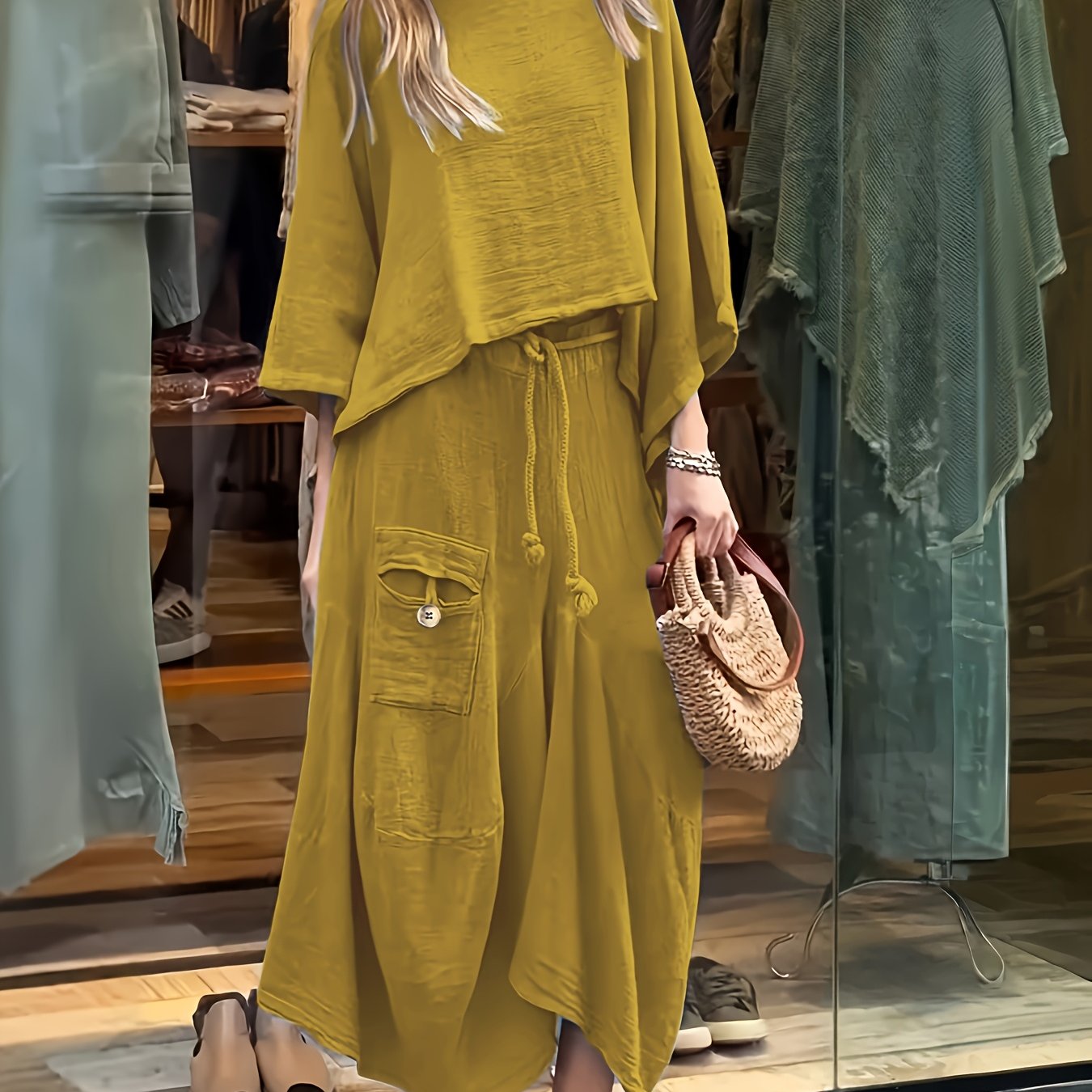 Lyrissea | Dames 2-Delige Top & Rok Set – Losse Casual Versleten Outfit, Zomerse Mode