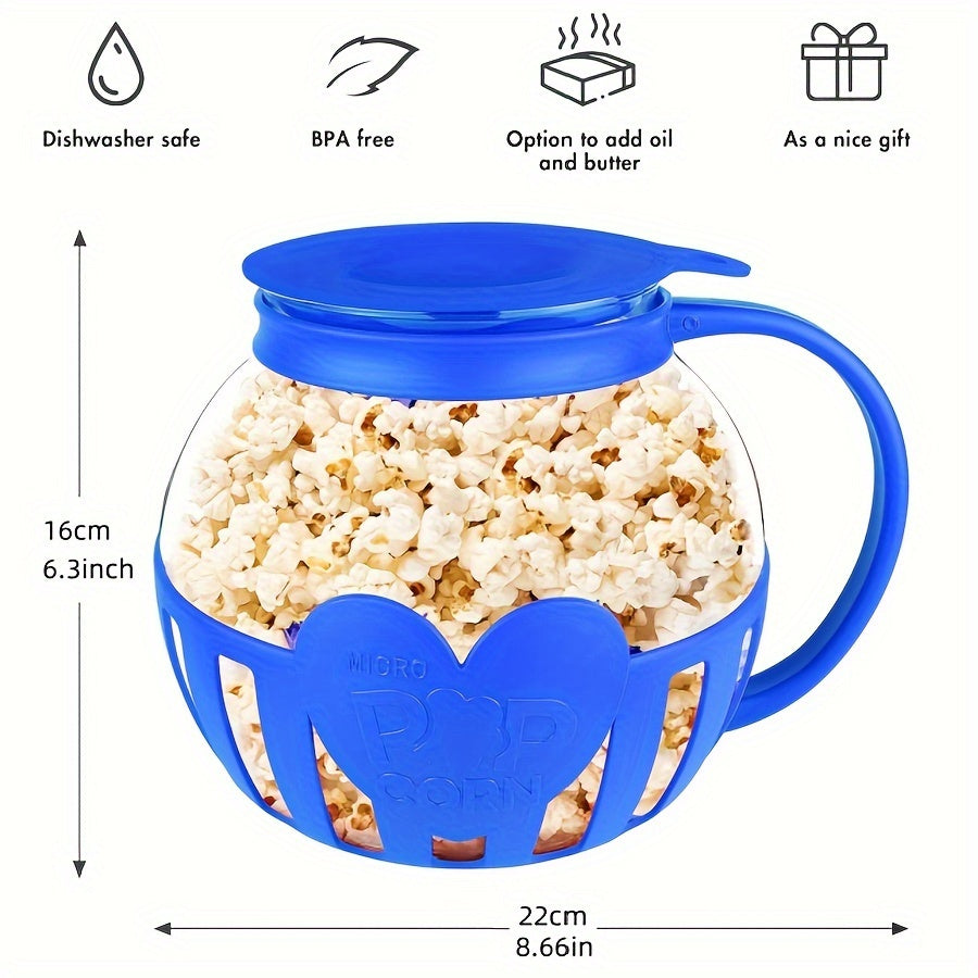PopVault | Magnetron popcornmaker kom – eenvoudig schoon te maken popcornpopper met multifunctioneel deksel