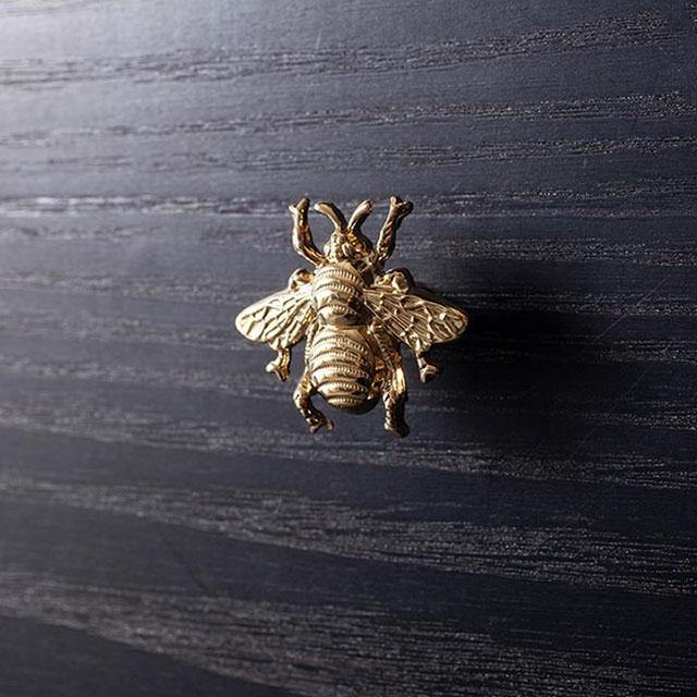 BuzzKnob | Gouden bijen ladegrepen, messing knoppen voor kasten, decoratieve meubeltrekkers voor thuis & keuken