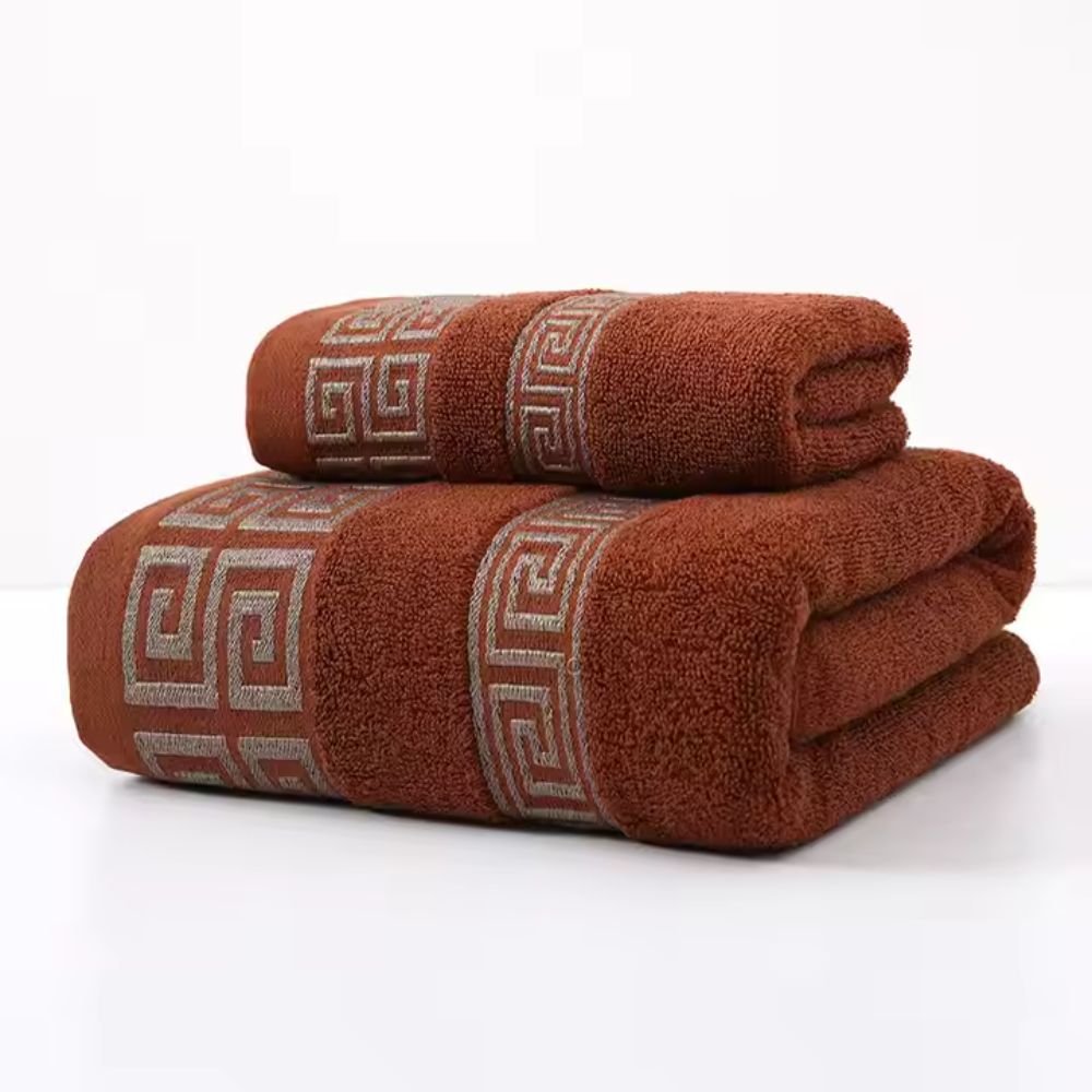 Plushiva | Premium katoenen handdoekenduo – zachte, sneldrogende en absorberende handdoeken voor de badkamer