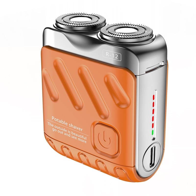 TwinTrim | Draagbaar dubbelrings elektrisch scheerapparaat - USB-oplaadbare Reisbaard & Gezichtshaartrimmer