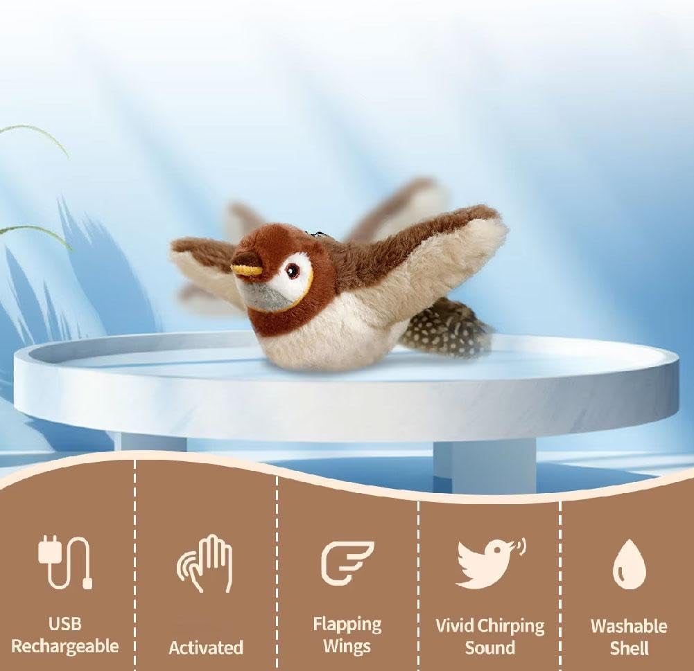 PounceBird | Kattenvogel speelgoed – Boeiend, fladderend, tjilpend speelplezier