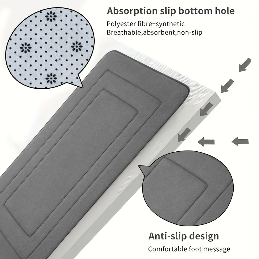 PlushStep | Vintage koraalkleurige fleece badmat – absorberend, antislip, zacht tapijt voor keuken en badkamer