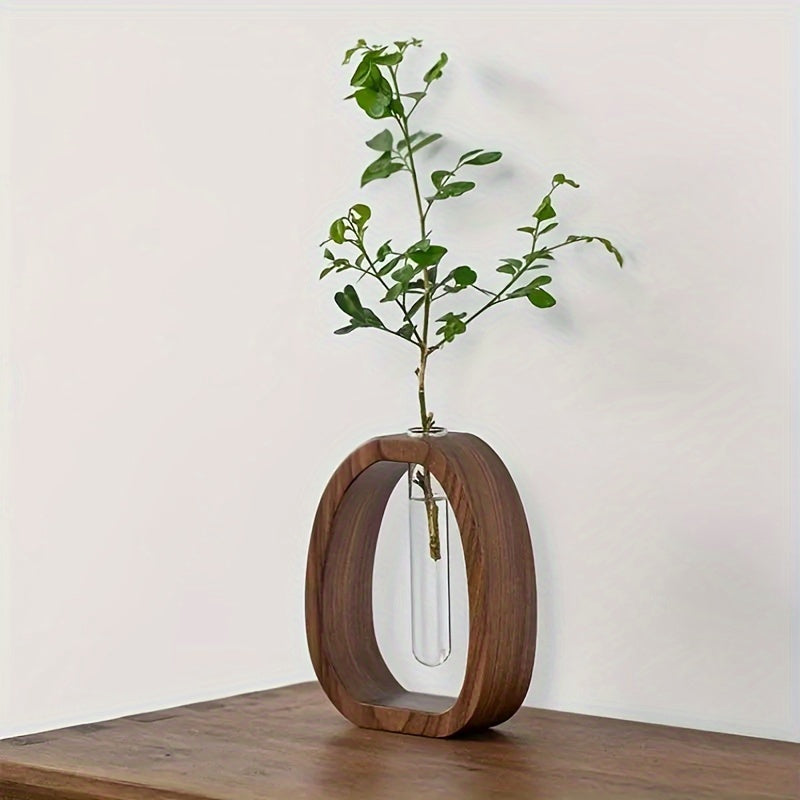 RusticAqua | Walnoot massief houten mini watervaas