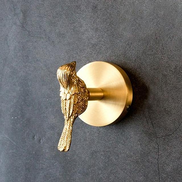 WildHang | Messing Animal Kapstokhaken - Decoratieve Muurhaken met Gouden Accent
