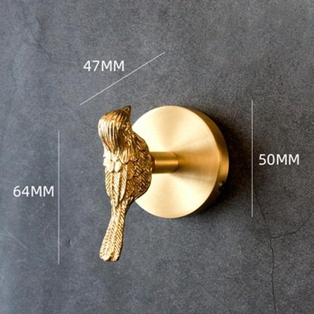 WildHang | Messing Animal Kapstokhaken - Decoratieve Muurhaken met Gouden Accent