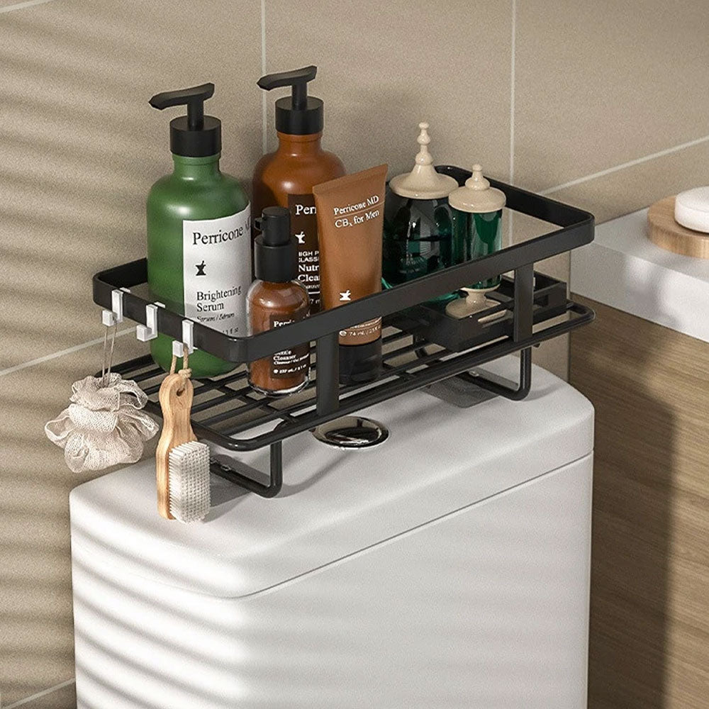 LooLoft | Badkamerplank boven toilet, ruimtebesparende toiletorganizer, duurzaam smeedijzer
