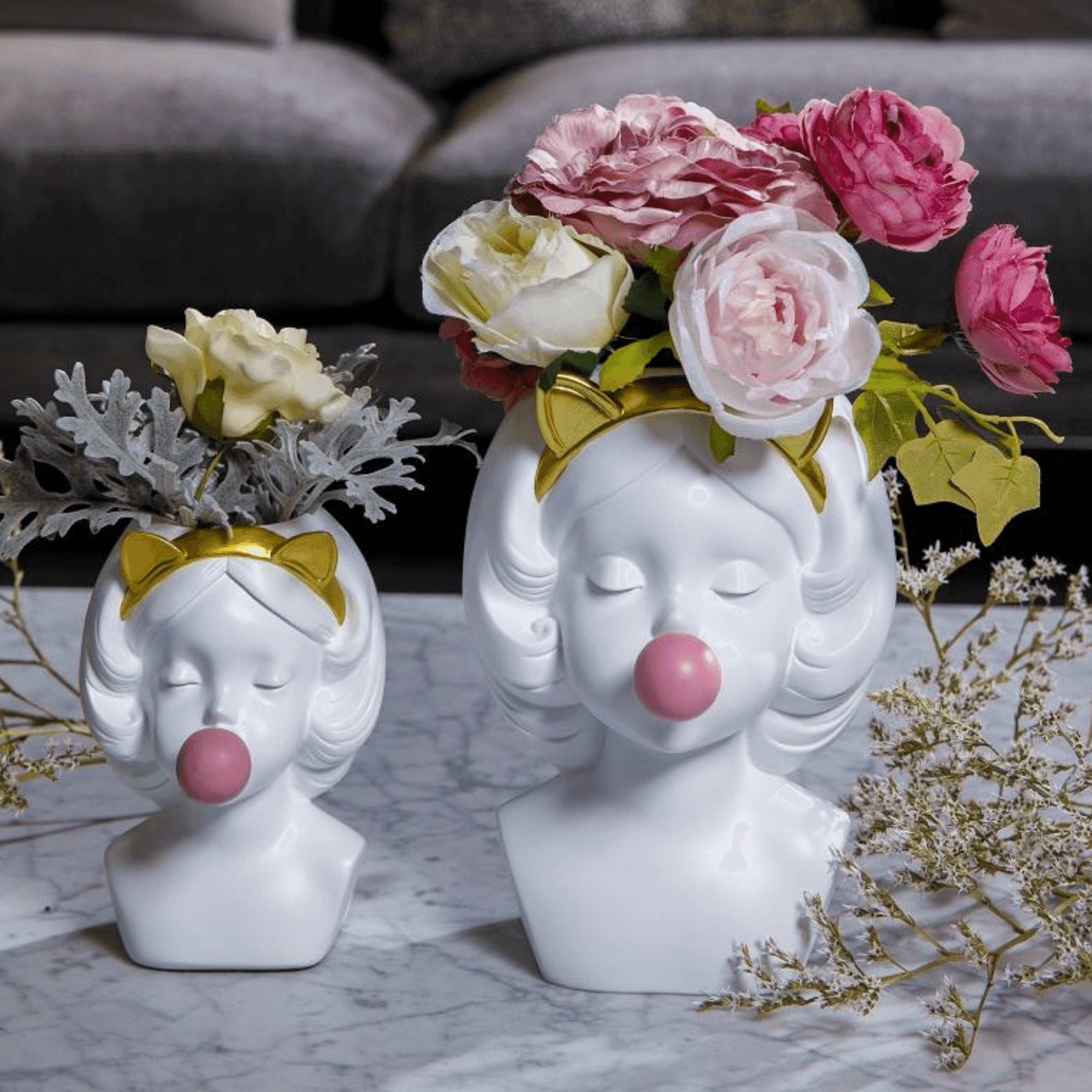 BubbleMuse | Blowing Bubbles Girl Creatieve Vaas, Decoratieve Bloempot, Kunstbeeld voor Thuis