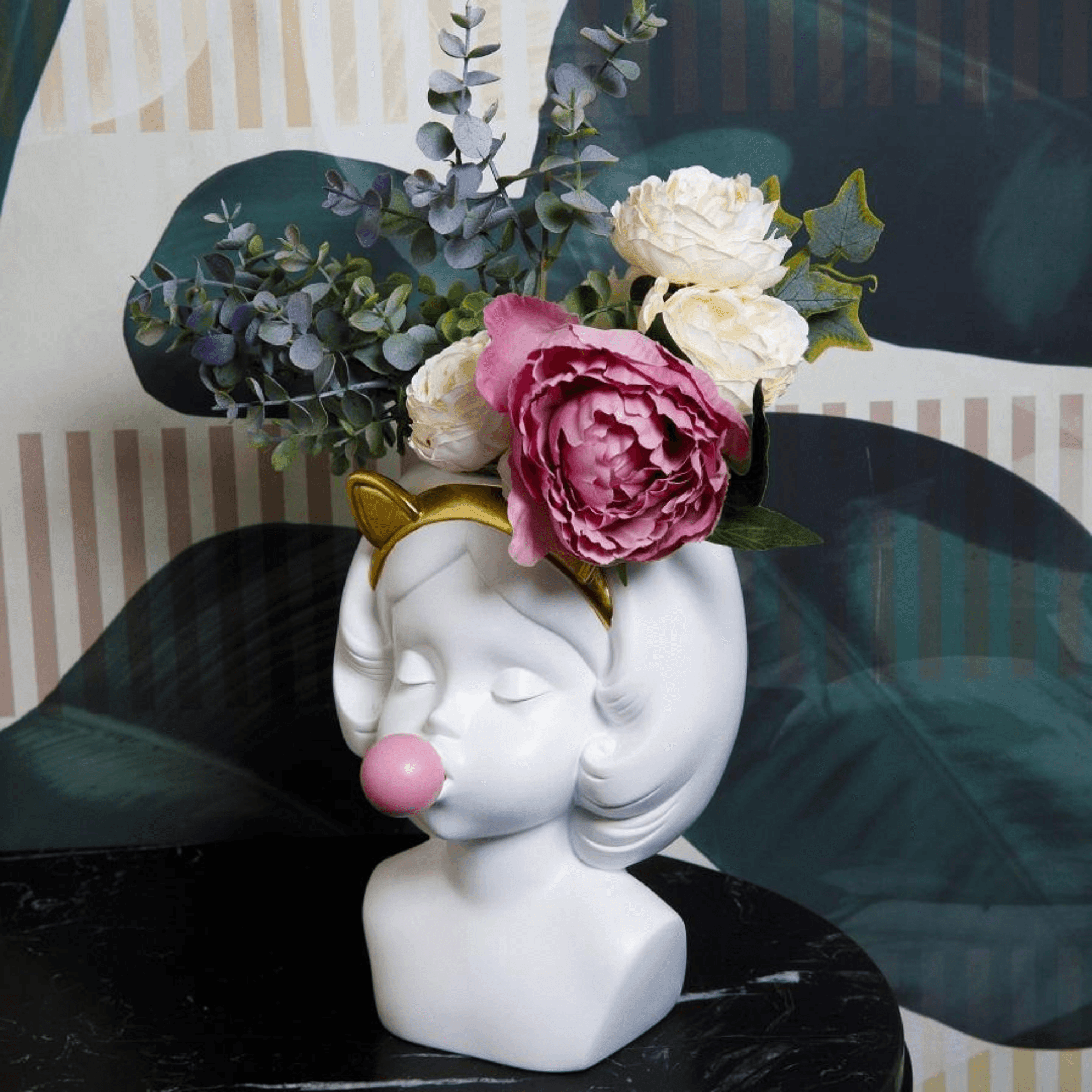 BubbleMuse | Blowing Bubbles Girl Creatieve Vaas, Decoratieve Bloempot, Kunstbeeld voor Thuis