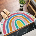 ZestyMat | Deurmat met halve cirkel - Regenboog- & watermeloenprint, antislip, voor binnen en buiten