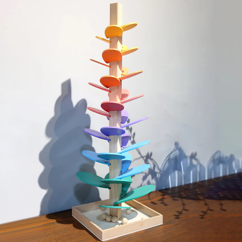 Twizzle | Montessori Regenboog Knikkerboom Speelgoed - Houten Educatief STEM Speelgoed
