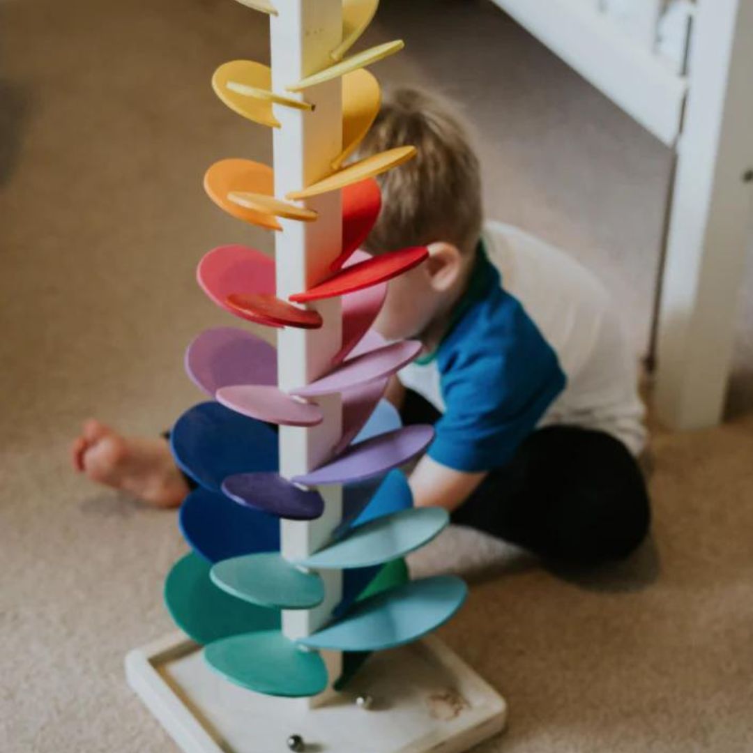 Twizzle | Montessori Regenboog Knikkerboom Speelgoed - Houten Educatief STEM Speelgoed