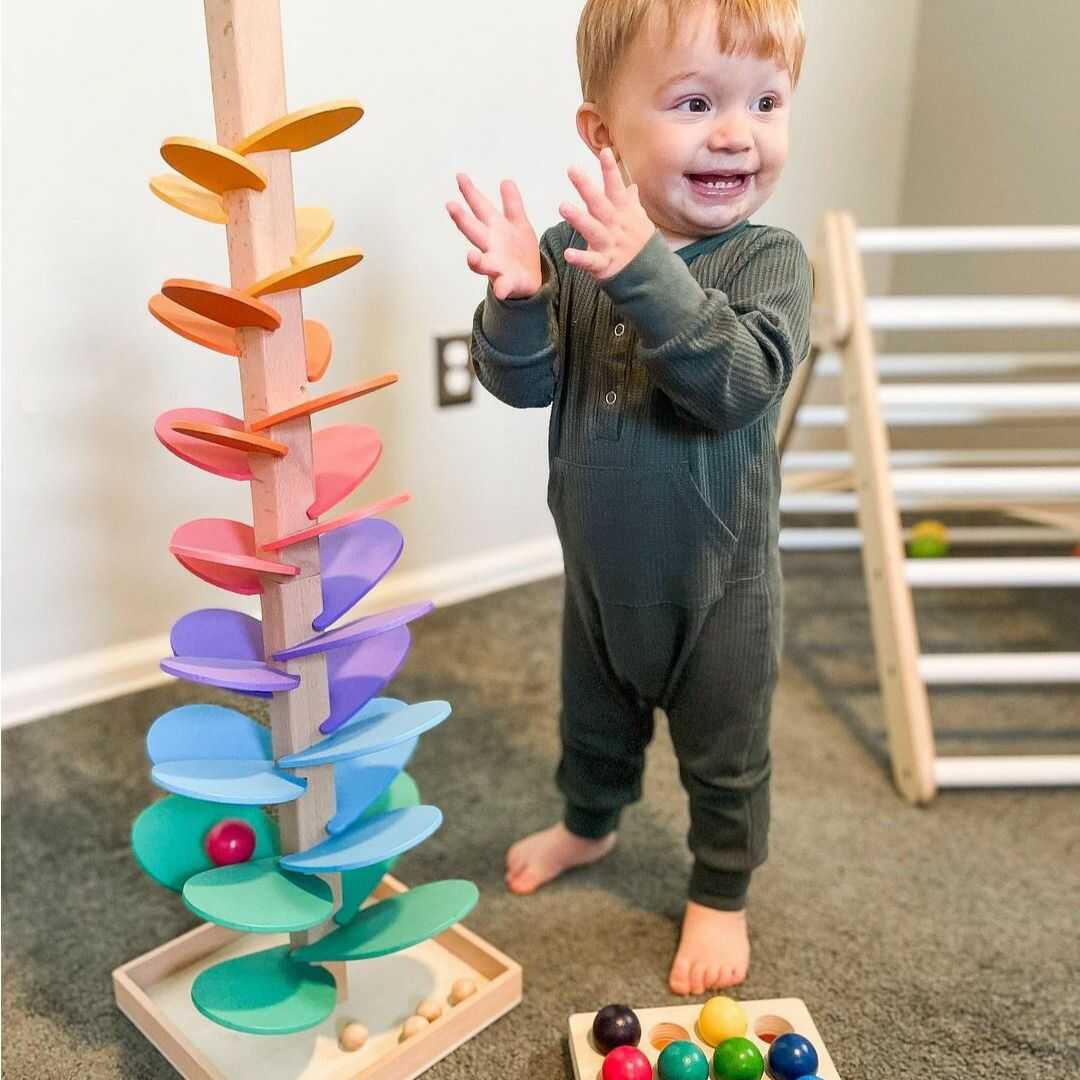 Twizzle | Montessori Regenboog Knikkerboom Speelgoed - Houten Educatief STEM Speelgoed