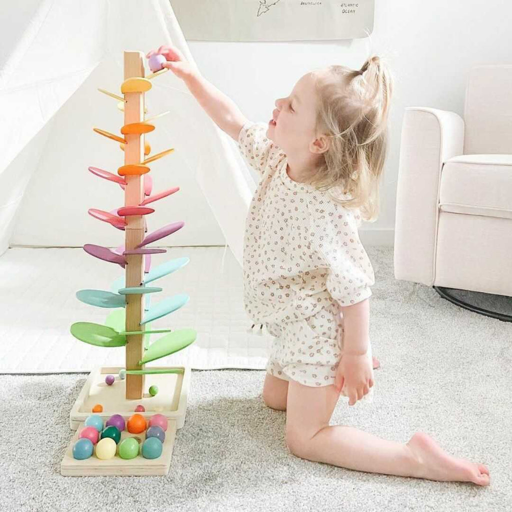 Twizzle | Montessori Regenboog Knikkerboom Speelgoed - Houten Educatief STEM Speelgoed