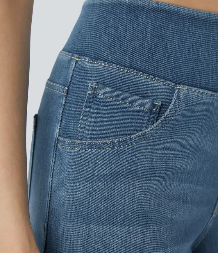 Rexina | Dames high-waisted wijde jeans – Comfortabele stretchdenim, trendy losvallende casual broek