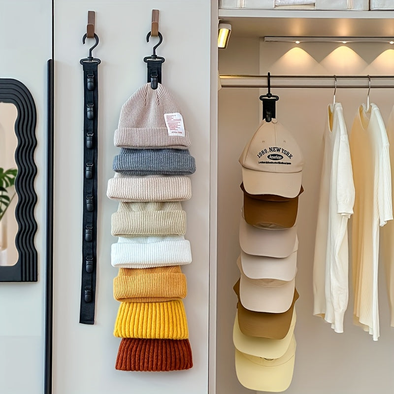ClipHat | 8-Clip Hoedenorganizer – Wandopberging voor baseballpetten, thuis en in de kast