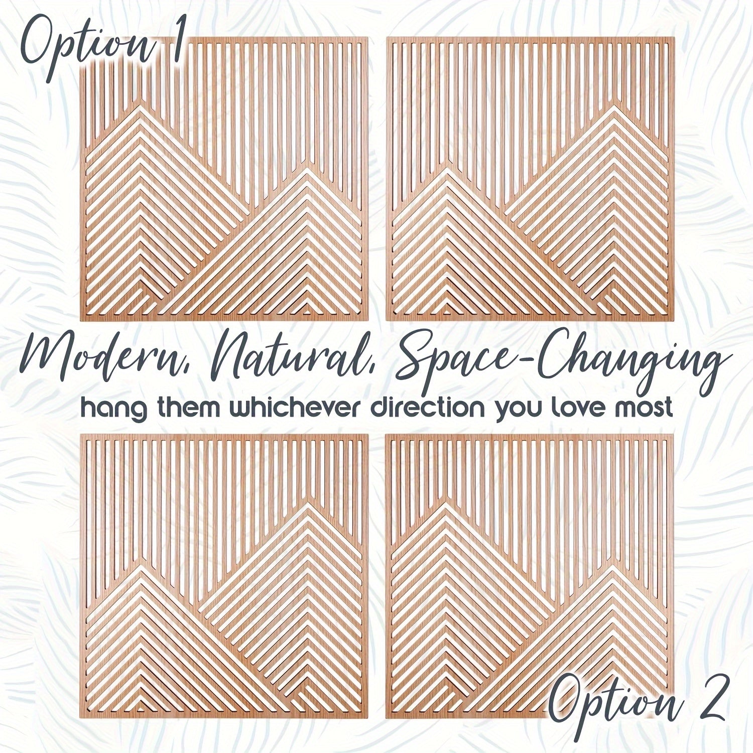 BohoPeaks | Houten Berg Muurkunst - Minimalistische Houten Panelen, Wanddecoratie