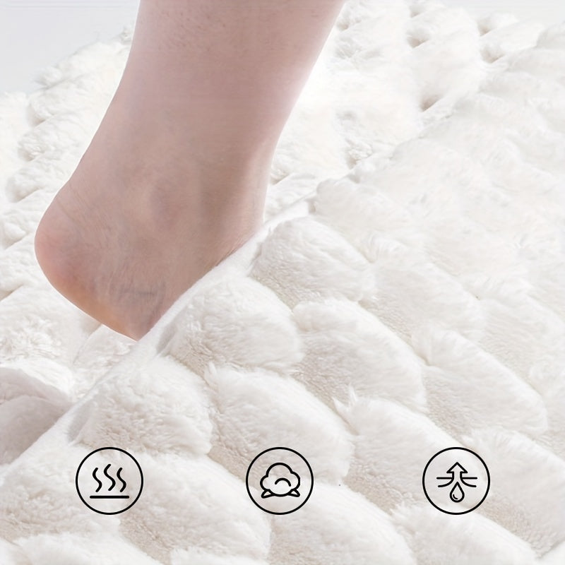 FluffMat | Pluche badmat met lang haar – antislip, traagschuim