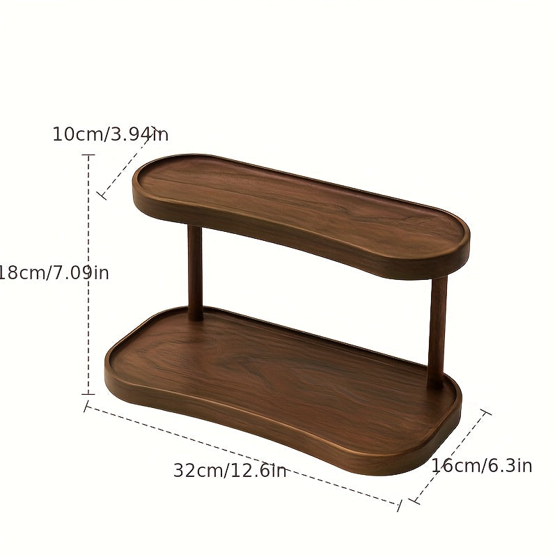 Shelfora | Houten opbergrek met 2 niveaus – Minimalistische opbergruimte voor badkamer, aanrecht