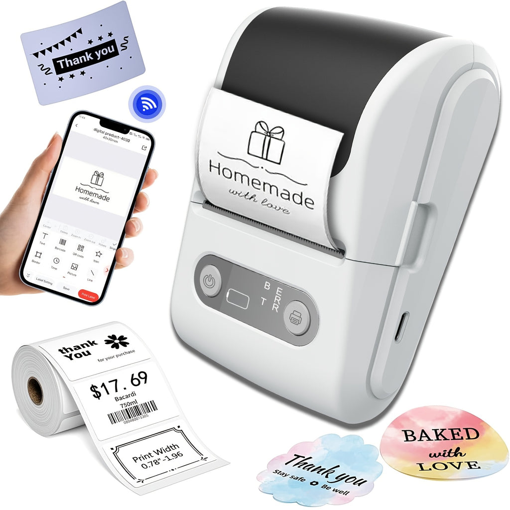 Printix | Compacte draadloze thermische labelprinter — Mini-barcode- en stickermaker