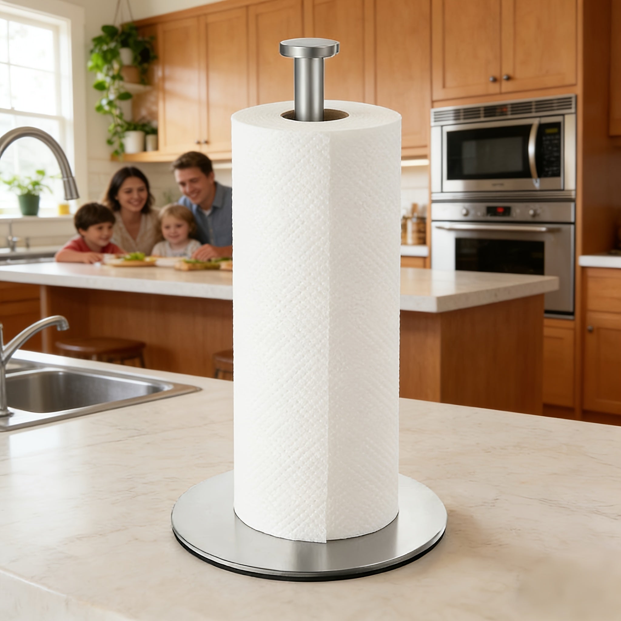 SleekRoll | Roestvrijstalen keukenrolhouder – Organizer voor keukenrollen