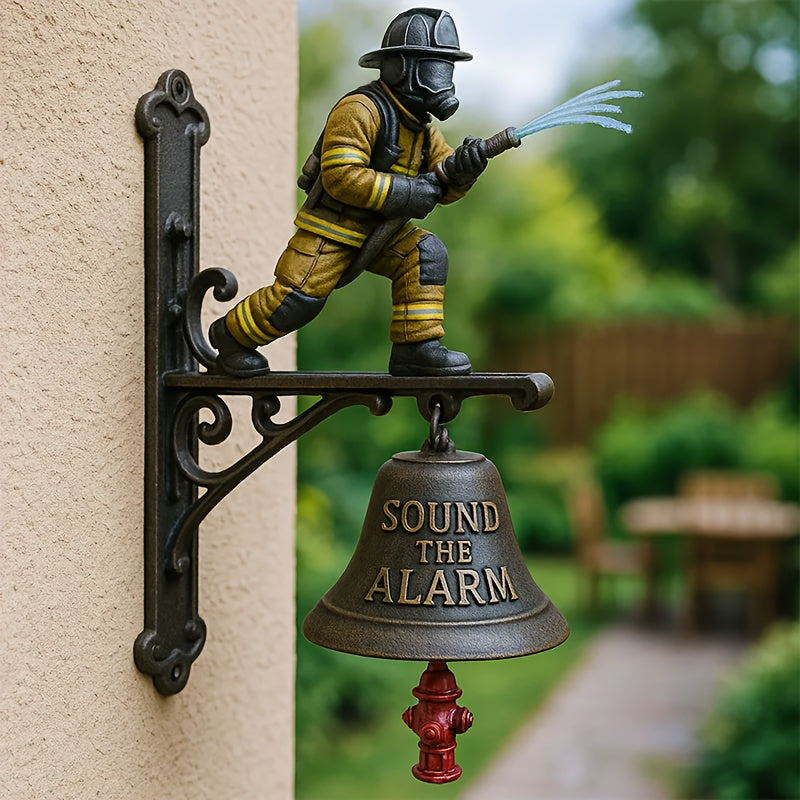 BlazeBell | Brandweerman-deurbel met reddingsfiguur en alarmgeluid, stevig kunststof