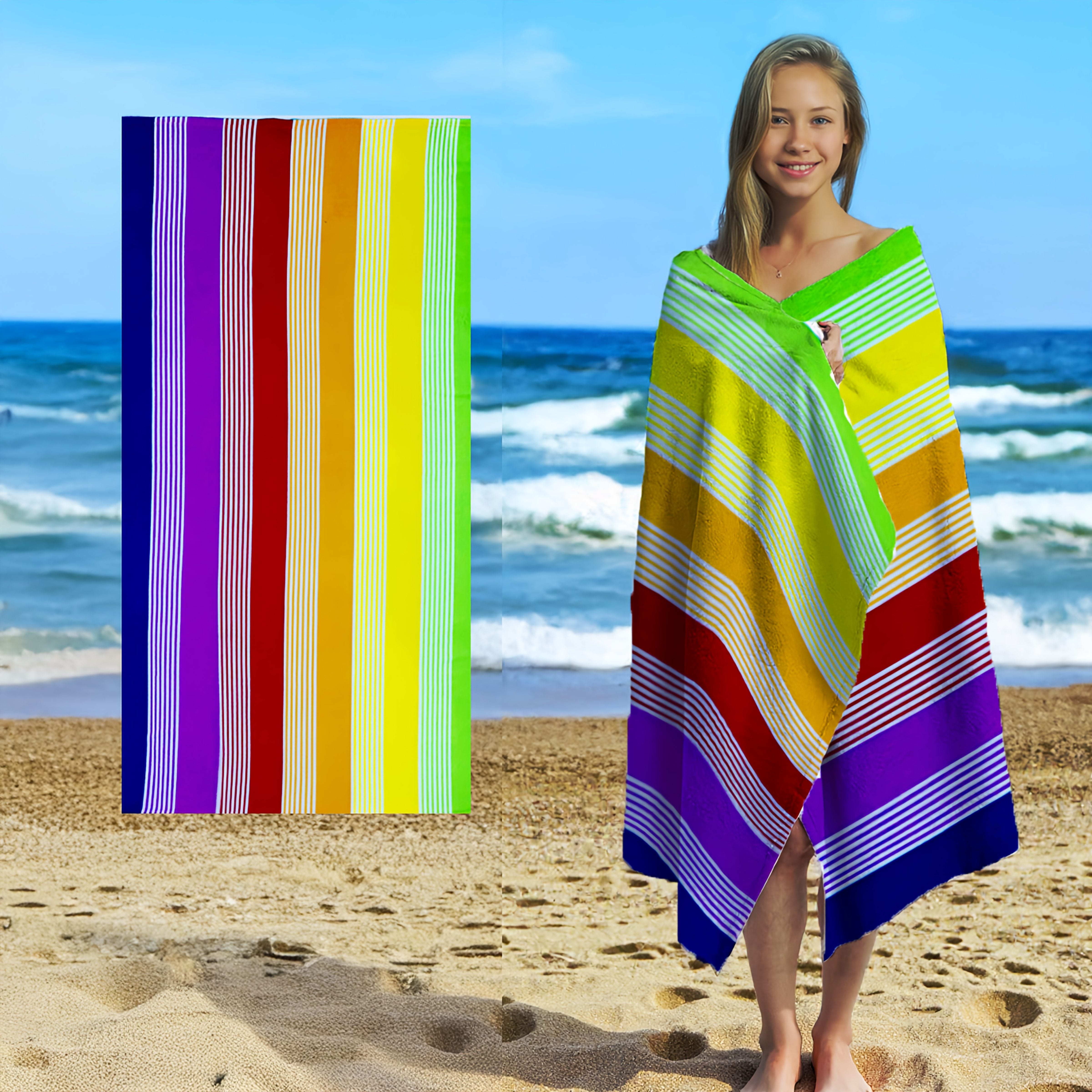 TideWrap | Extra grote strandhanddoek van microvezel - sneldrogend, ultrazacht, gedurfde print