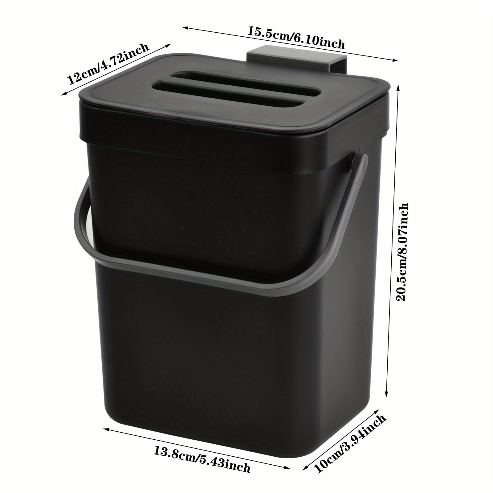 WasteWise | Compacte keukencompostbak – Afvalbak voor op het aanrecht en om op te hangen