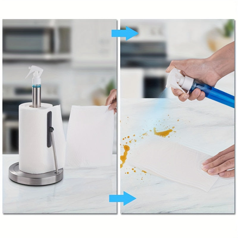 TowelMate | Roestvrijstalen keukenrolhouder met spuitfles