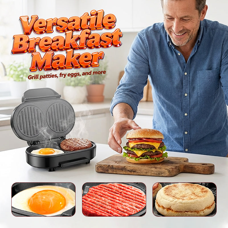 BreakfastPro | Elektrische Dubbele Ontbijtmaker – Anti-aanbak Grill, Omelet- & Sandwichmaker