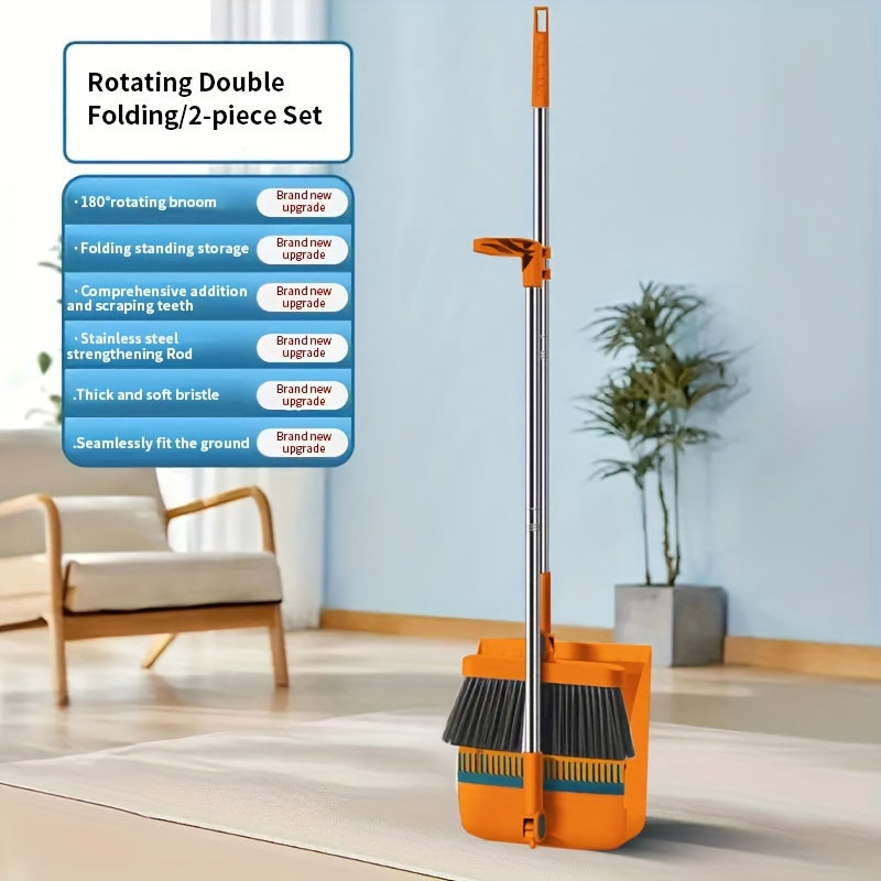 MagSweep | Magnetische, draaibare bezem en stoffer - 180° verstelbare lange steel voor thuis