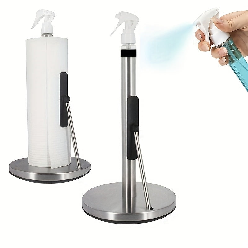 TowelMate | Roestvrijstalen keukenrolhouder met spuitfles