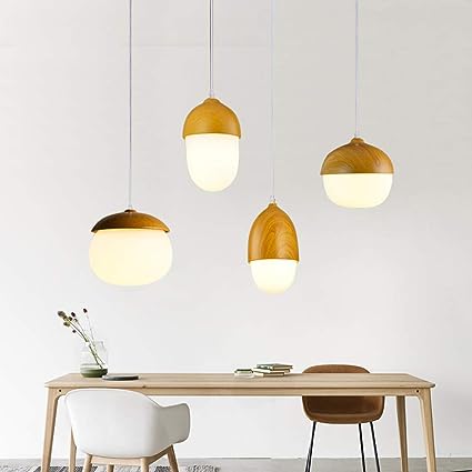 CelestialOak | Houten Eikel Hanglamp - Moderne Hanglamp met Natuurlijke Houten Accenten