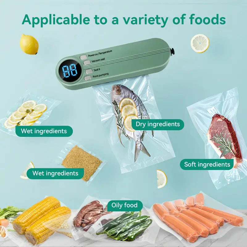 QuickZip | 2-in-1 Mini Draadloze Vacuümsealer & Pomp - Voedsel bewaren en versheid behouden