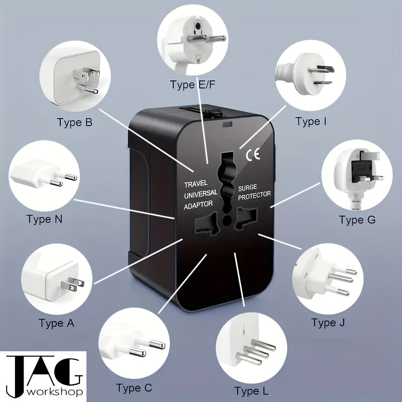 VoltPort | Universal Travel Adapter with Dual USB Ports, 110V-240V, US/EU/UK/AU Plug