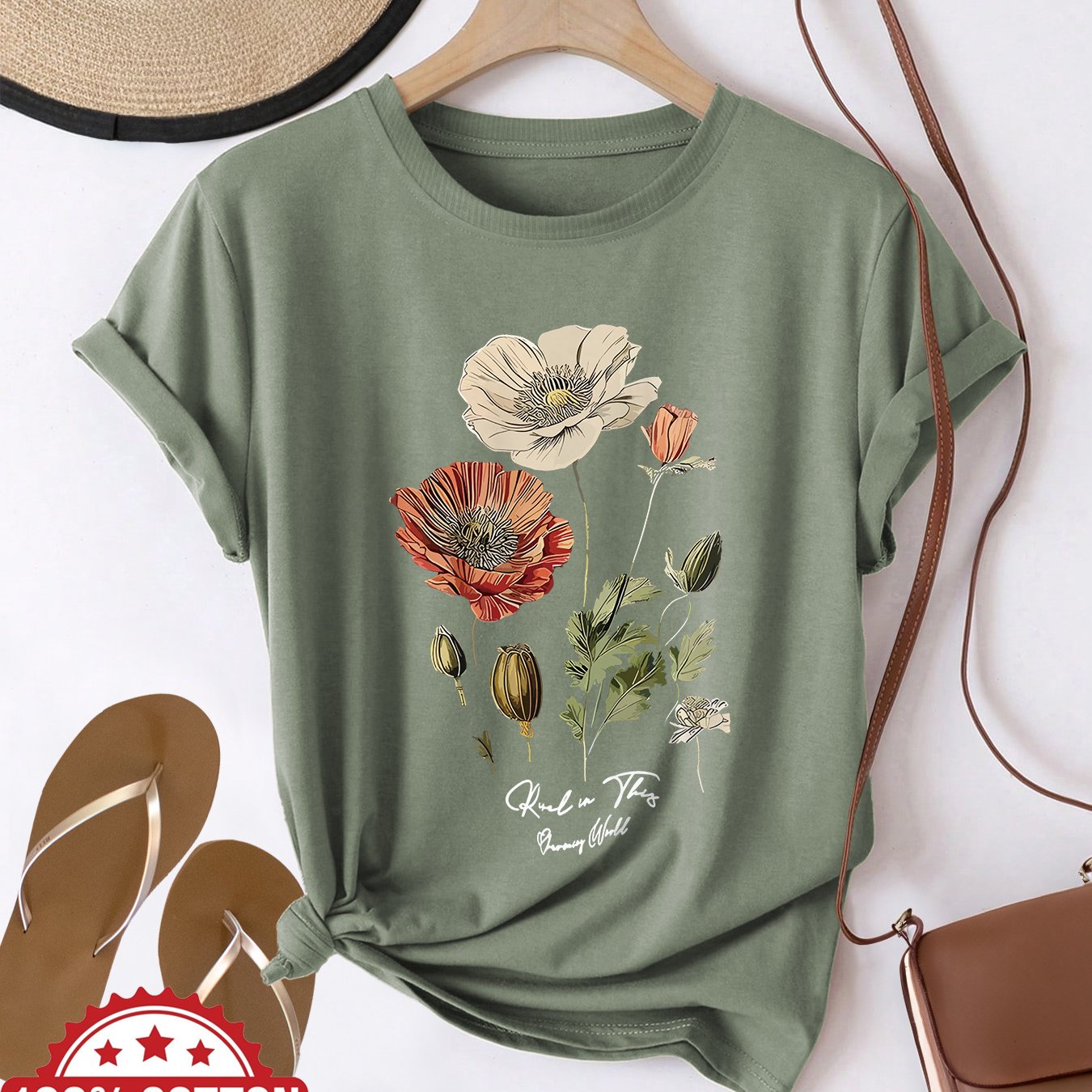 Jovie | Casual T-shirt met bloemenprint voor dames – Lichtgewicht zomertop met korte mouwen