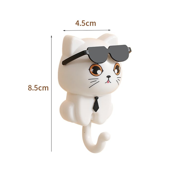 PurrPeek | Grillige Kat Sleutelhanger - Cartoon Glurende Kat Muurhaak voor Sleutels & Accessoires