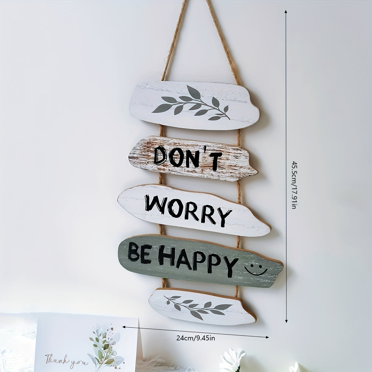 HappyRoots | Rustiek houten bord - 'Don't Worry, Be Happy' - Inspirerende muurdecoratie