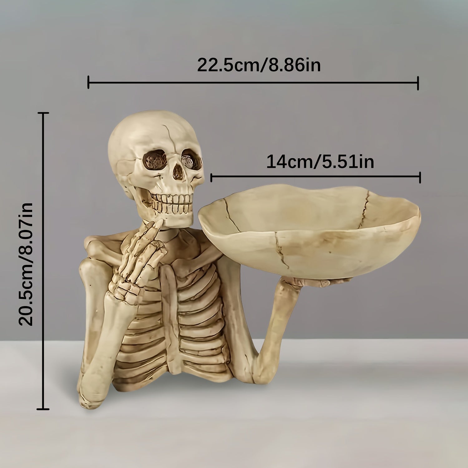 GhoulBowl | Harsen schedelschaal met kom – Gotische skelet Halloween-decoratie