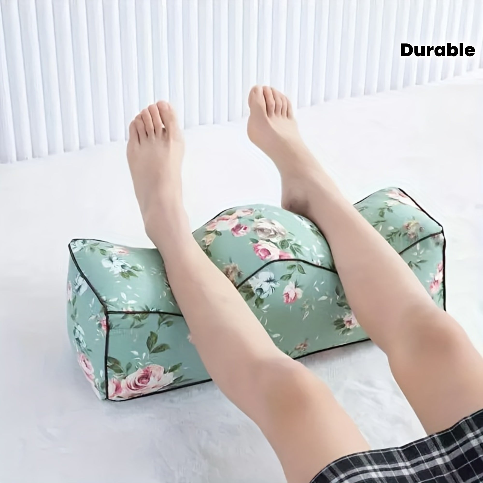 RestRise | Grijs bloemenpatroon beenkussen voor voetverhoging en comfort
