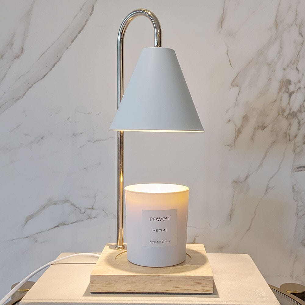 LuxeWarmth | Stijlvolle Witte & Gouden Kaarsenwarmer