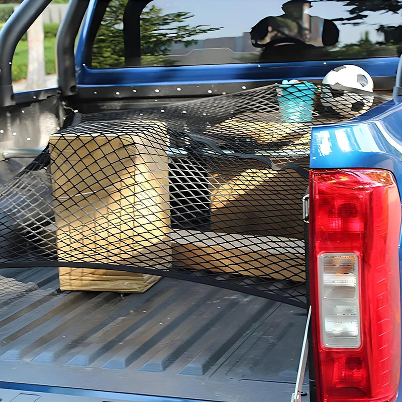 SecureNet | Zwaar uitgevoerd bagagenet voor pick-ups en SUV's – Elastisch, opbergsystemen voor laadbakken
