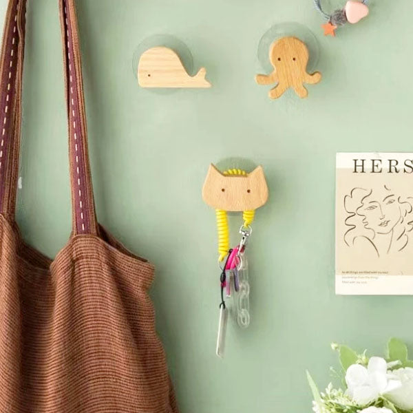 TundraHook | Wandhaak Scandinavische Houten Dieren - Kapstokhaak & Hoedhaak in Rustieke Stijl