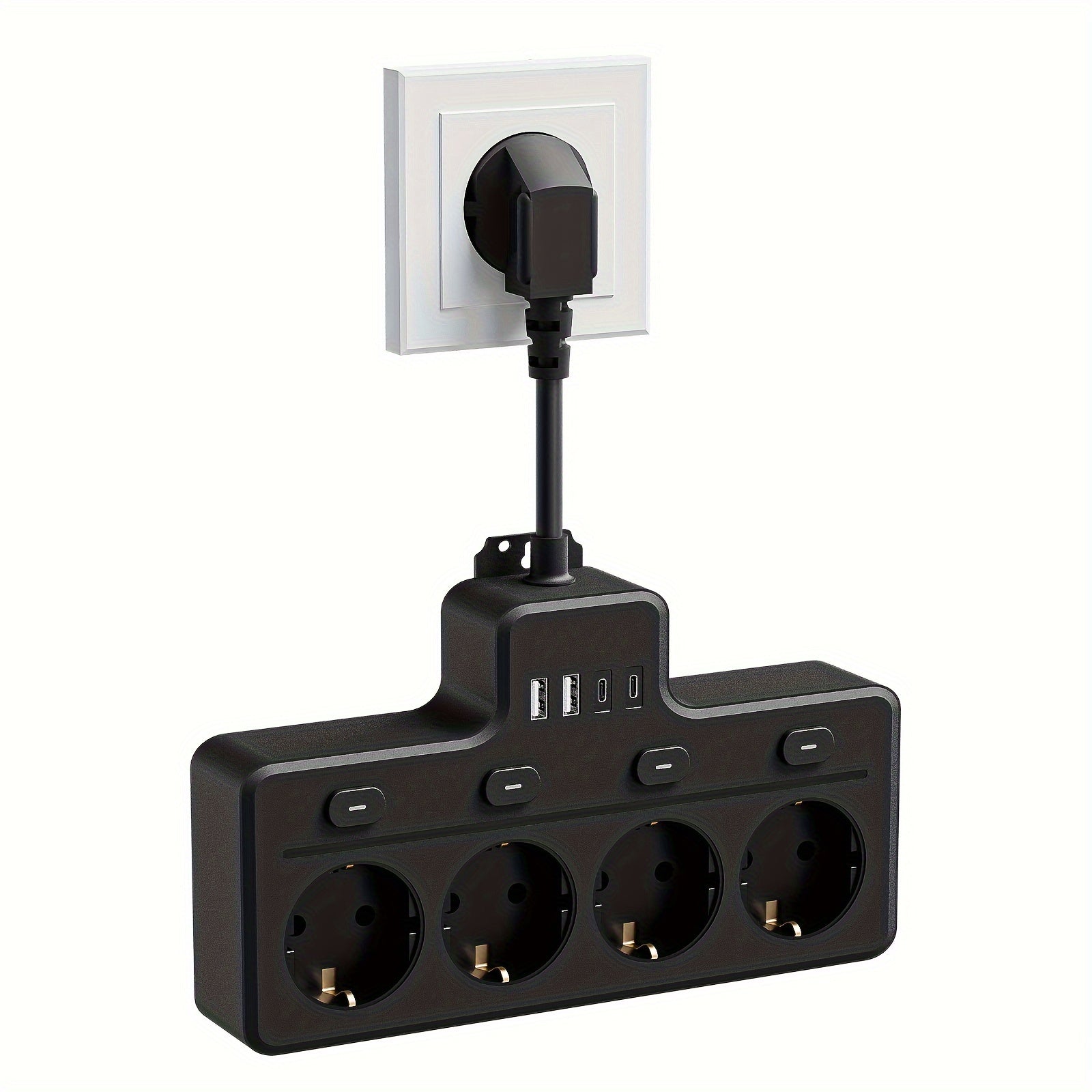 PowerHub | 7-in-1 EU-stroombord - Multi-Switch Stekker voor Thuis & Kantoor