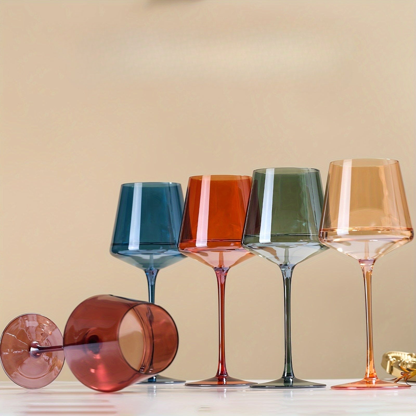 AuraGlass | Elegante Gekleurde Wijnglazen - Luxe Kristallen Wijnglazen voor Speciale Gelegenheden