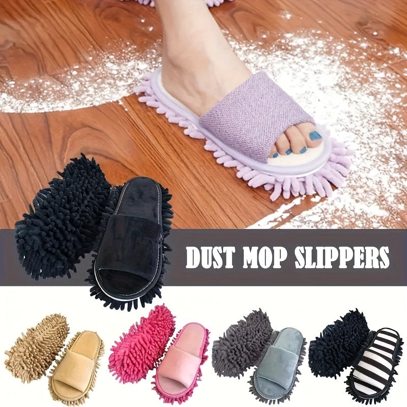 SoleSweep | Microvezel Mop Slippers met Verwijderbare Schoonmaak Pads - Handenvrije vloeren afstoffen glijbanen