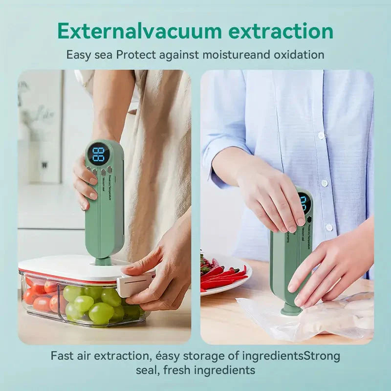 QuickZip | 2-in-1 Mini Draadloze Vacuümsealer & Pomp - Voedsel bewaren en versheid behouden