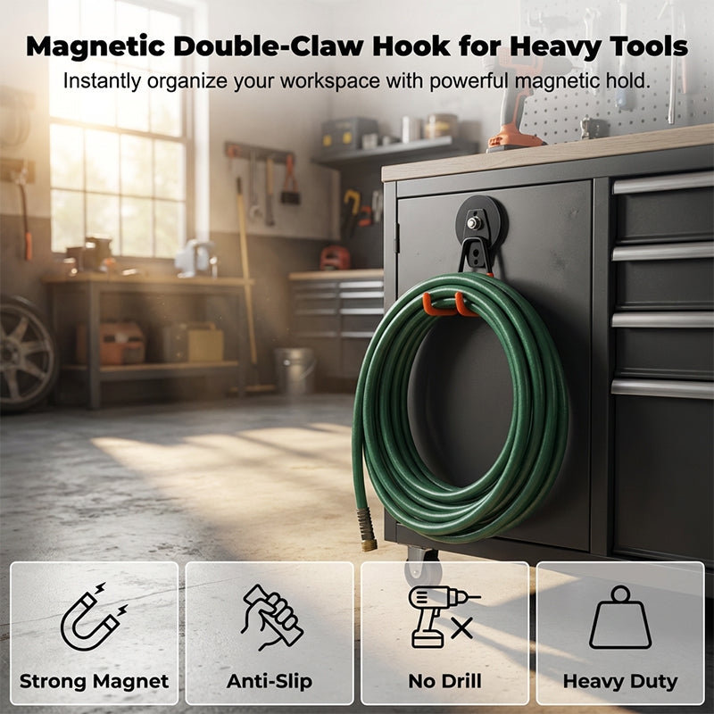 MagHook | Magnetische Dubbele Klauwhaak – Sterke Magneet, Wand- & Koelkast Organizer